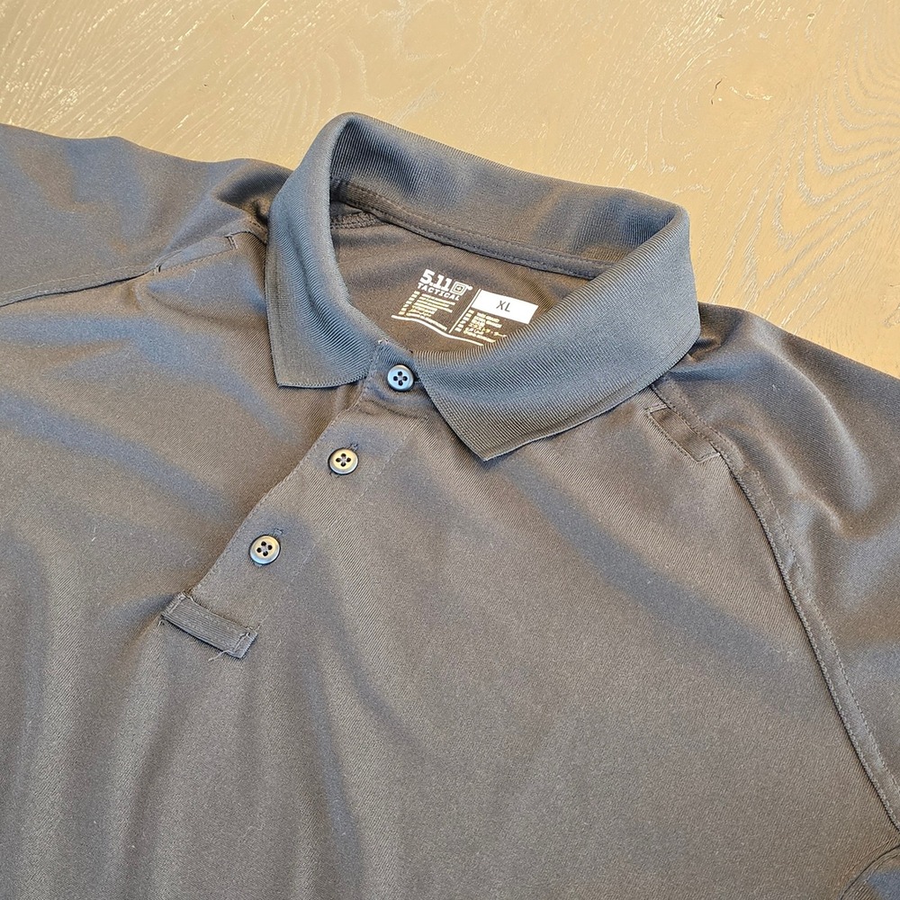 5.11 Tactical Performance Polo Shirt Mens XL Black Short Sleeve Snag Resistant